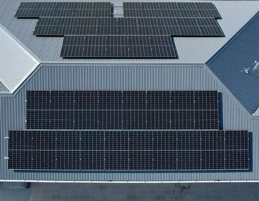 Commercial solar installation on warehouse roof Brisbane