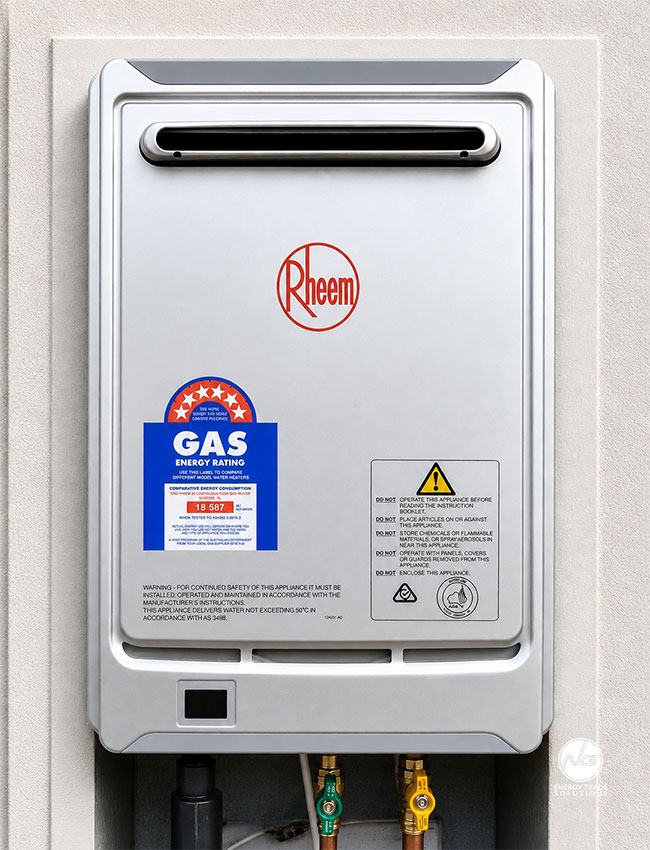 Rheem gas hot water system installation