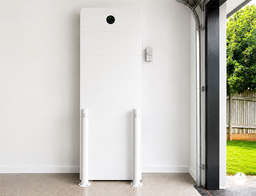 Home battery installation in garage