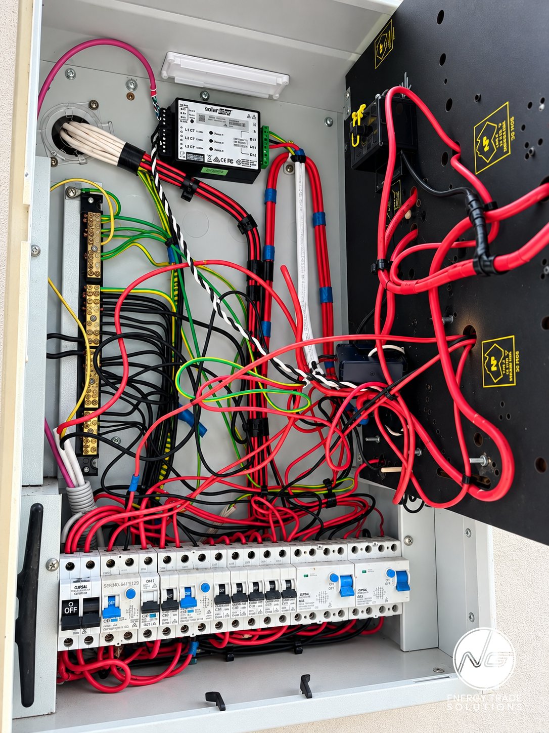 Switchboard wiring before the upgrade.